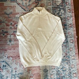 Brooks Brothers zip up cream sweater